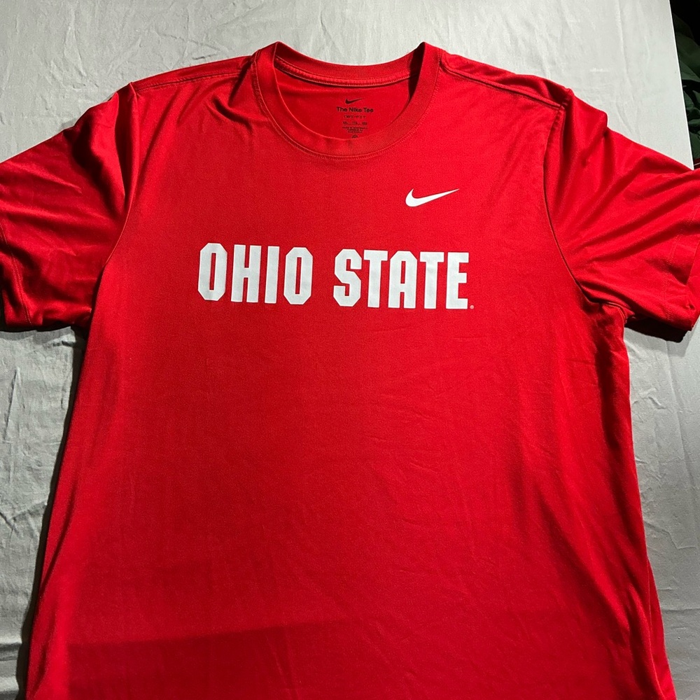 Nike Red Ohio State Short Sleeve Tee with White Logo